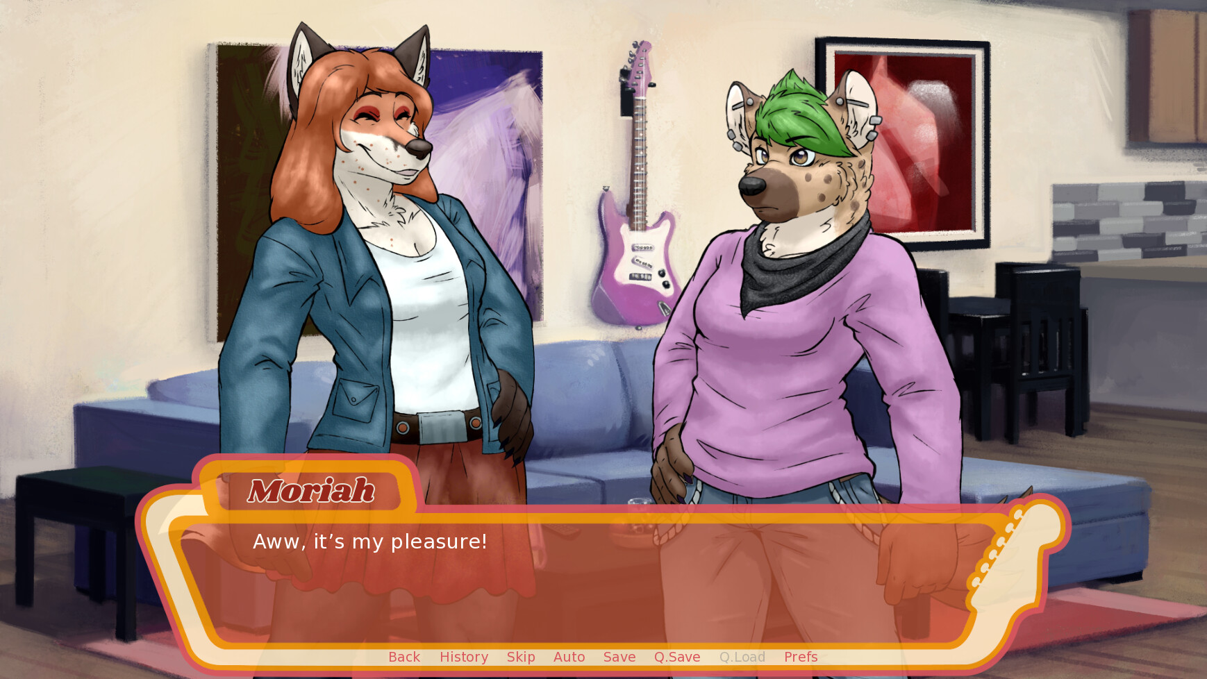 Chord Progressions, Furry Visual Novel Screenshot