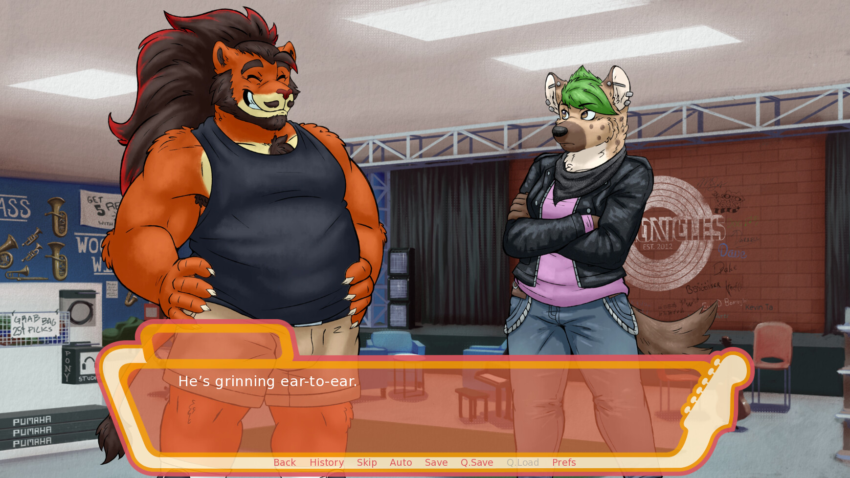 Chord Progressions, Furry Visual Novel Screenshot